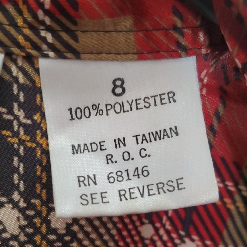 Michel Lerner Vintage Plaid Blouse Women's Red and Black Size 8 - Picture 3 of 8